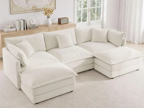 Vista 13 de GNIXUU Sofá de dos plazas blanco beige de 76 pulgadas, sofá de dos plazas