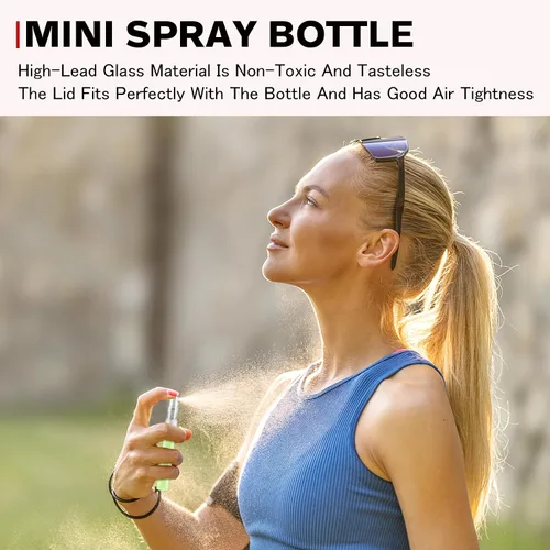 Vista 6 de Mini botella de spray de 0.3 fl oz, botella de spray de vidrio recargable, atomizador de botella de vidrio, atomizador de enjuague bucal de perfume