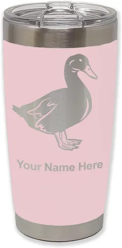 Vista 20 de LaserGram Vaso aislado al vacío de 20 onzas, pato, grabado personalizado incluido (negro) Engraved Gift for Duck Hunters, Vacuum Insulated