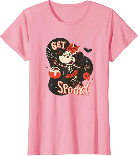 Vista 13 de Disney Disfraz de esqueleto de Minnie Mouse para Halloween, camiseta espeluznante Negro