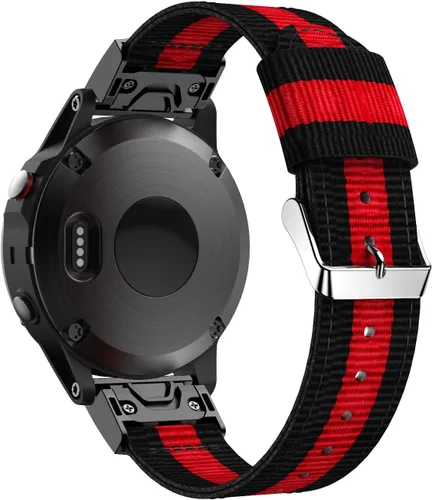 Vista 2 de Correa deportiva de nailon de ajuste rápido compatible con Garmin Fenix 5/Fenix 5 Plus/Forerunner 935/Approach S60/Quatix 5 Smartwatch