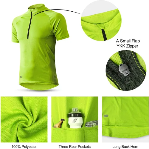 Vista 13 de INBIKE Maillots de ciclismo para hombre que absorbe la humedad, manga corta, secado rápido, camiseta de ciclismo de manga larga transpirable