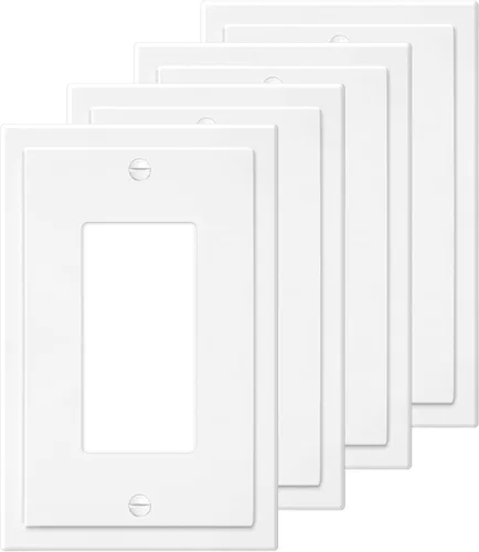 Vista 12 de Placa Decorativa de Pared de Borde Moderno de 2 Enchufes, Cubierta para Interruptor de Salida, Doble Decorador, Placa Frontal Eléctrica