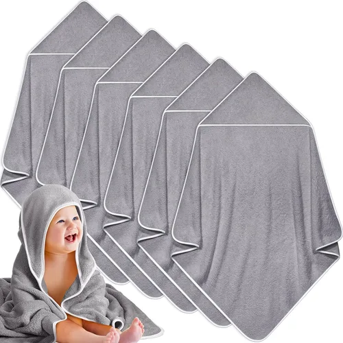 Vista 12 de Chumia - Paquete de 6 toallas de baño con capucha para bebé, 30 x 30 Varios