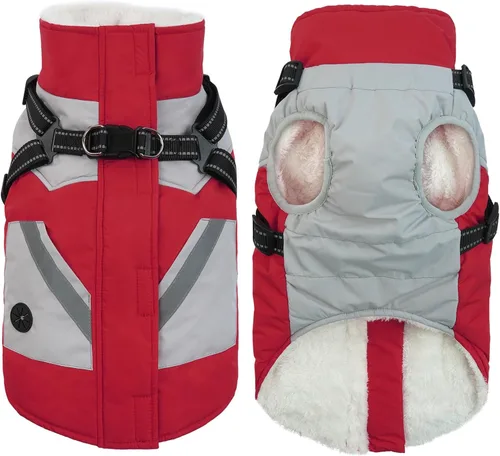 Vista 18 de IECOii Abrigos para perros pequeños, arnés de invierno con cremallera, color verde, talla XS, cálido abrigo de invierno para perros pequeños