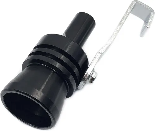 Vista 2 de DEVMO Silenciador de escape universal de aleación de aluminio de tamaño XL, silenciador de tubo de escape de sonido turbo para coche (XL-negro)