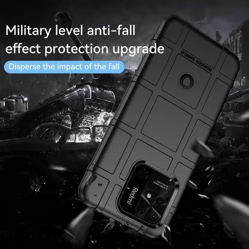 Vista 7 de CCSmall Funda para Xiaomi Redmi 10A Resistente Protección A Prueba De Golpes HD Negro