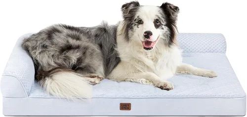 Vista 45 de EHEYCIGA - Cama ortopédica para perros de tamaño mediano, cama de espuma viscoelástica para perros, color beige Small Dog Sofa with Washable