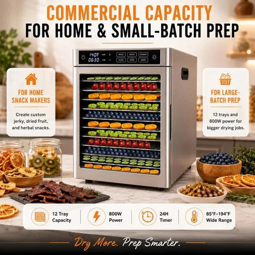 Vista 9 de Deshidratador comercial de alimentos Wutfly de 12 bandejas