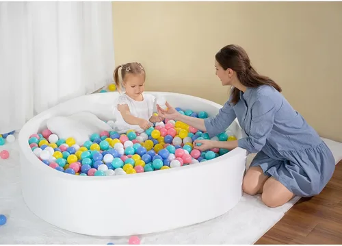 Vista 2 de Pozo de bolas suave extra grande para niños pequeños, 51 x 11.8 pulgadas de espuma para bebés niños - Blanco