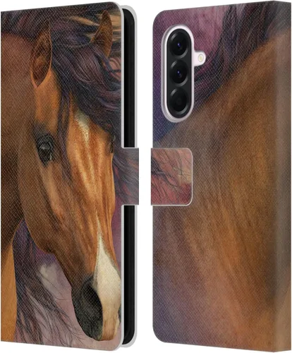 Vista 178 de Head Case Designs Officially Licensed Laurie Prindle A Morgan Christmas Western Stallion Leather Wallet Case Compatible with Samsung Galaxy A07 4G