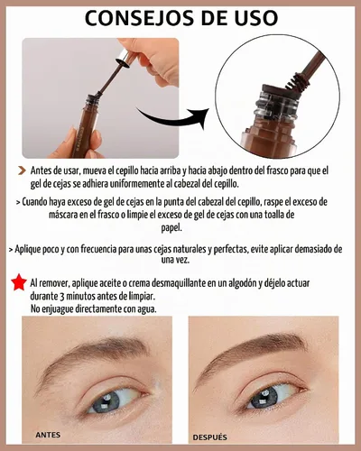 Vista 4 de Gel para cejas impermeable teñido, maquillaje líquido de larga duración a prueba de manchas, pegamento teñido para cejas, relleno para cejas