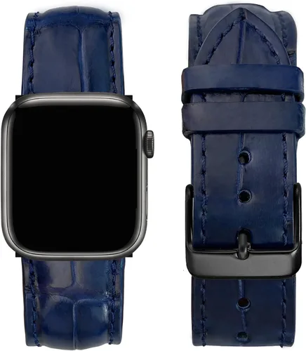 Vista 14 de AIIigator - Correa de reloj hecha a mano de cuero compatible con Apple Watch Ultra de 1.929 in 1.772 in 1.732 in 1.654 in 1.614 in 1.575 in 1.496 in