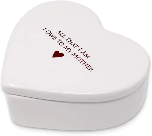 Vista 3 de Regalo para mamá de Susabella - Regalo de boda para madre de la novia o madre del novio, caja de cerámica para recuerdos en forma de corazón o caja