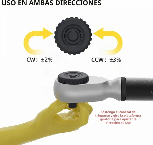Vista 2 de Llave dinamométrica digital de 1/2 pulgada, 12.5-250.8 pies/17-340 Nm, precisión de ±2% con valor preestablecido, almacenamiento de datos, timbre