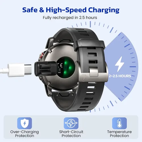 Vista 6 de RUXELY Paquete de 4 adaptadores de cable de cargador de reloj USB C a Garmin