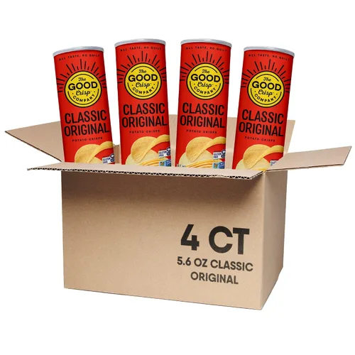 Vista 10 de The Good Crisp Company, Cheddar blanco envejecido, papas fritas sin gluten (recipientes de 5.6 onzas, paquete de 8), sin OMG, apto para alérgenos