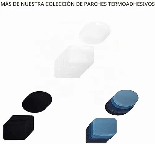 Vista 9 de Johnson & Smith Parches para planchar – Parche de 14 piezas para reparación de ropa, pantalones – Parches adhesivos de tela en 2 formas – Fácil