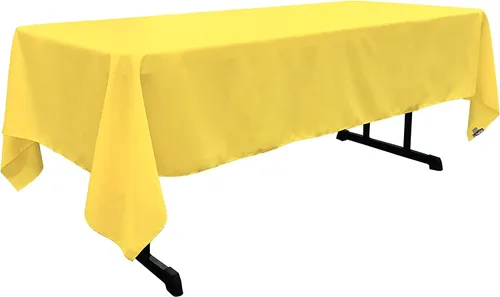Vista 189 de LA Linen Mantel rectangular lavable de popelín de poliéster, resistente a las manchas y a las arrugas, cubierta de mesa 60x84, mantel de tela