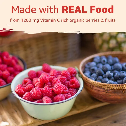 Vista 5 de Gomitas orgánicas de vitamina C de 120 mg para adultos, sin azúcar, defensa inmunológica diaria, antioxidante crudo, suplemento de vitamina C