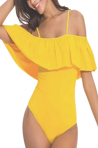 Vista 2 de Traje de baño de una pieza para mujer con tirantes