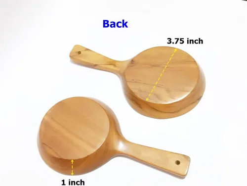 Vista 7 de Boki - Plato de mano coreano, plato de cuchara de madera con asa, estilo coreano, vajilla de madera de teca, mesa de comedor, encimera, decoración