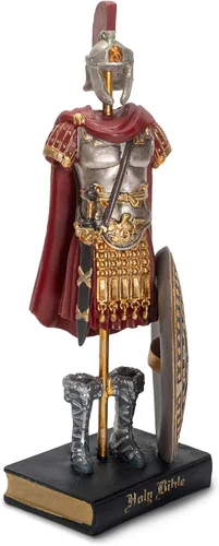 Vista 4 de Dicksons Armor of God - Figura de mesa de soldado romano de 9 x 5 pulgadas, resinstone roja