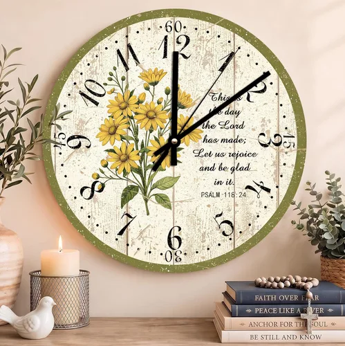 Vista 194 de Reloj con versículo bíblico con citas de Jesús, relojes de 0929Regalos Cristianos (2)