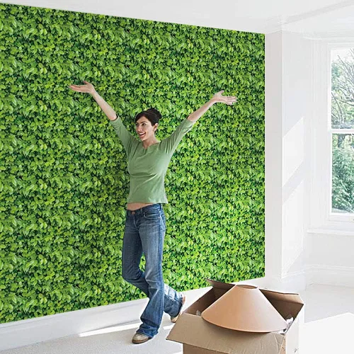 Vista 3 de REDODECO Papel tapiz de vinilo 3D con hojas verdes naturales, autoadhesivas, para gabinete, cajón, estantes decorativos, calcomanías para el hogar