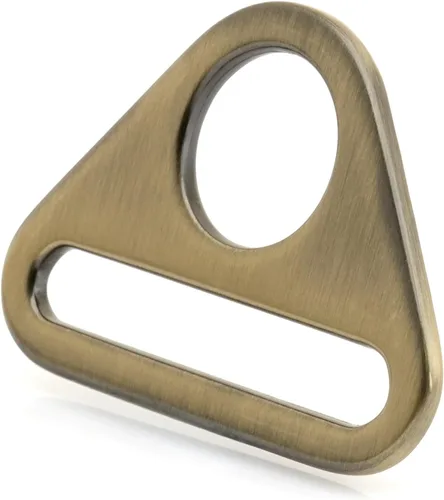Vista 2 de CRAFTMEMORE 4 piezas de ajuste de anillos triangulares hebilla de ajuste de anillos en D para bolsa de coser correa correas SC84, Cobrizo cepillado