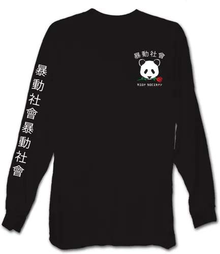 Vista 4 de Riot Society - Playera estampada de manga larga con bordado a la moda para hombre