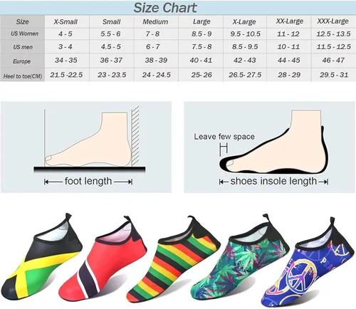 Vista 5 de VOARYISA Zapatos de agua para mujeres y hombres secado rápido para natación playa surf yoga ejercicio bandera de Jamaica reggae rasta del Caribe