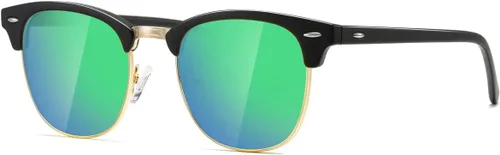 Vista 84 de AEVOGUE Gafas de sol polarizadas para mujeres y hombres semi marco retro gafas de sol AE0369