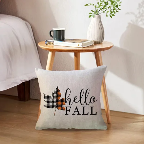 Vista 2 de ULOVE LOVE YOURSELF Hello Fall - Juego de 2 fundas de almohada decorativas de 18 x 18 pulgadas para sofá, sofá, sofá, porche