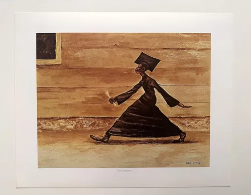 Vista 2 de Ernie Barnes Estampado Graduado de 14 x 18 pulgadas.