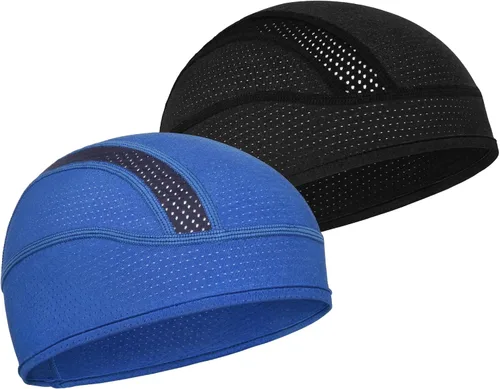 Vista 44 de Gorro con forro para casco de calavera, malla de enfriamiento para hombres y mujeres, se adapta debajo de los cascos