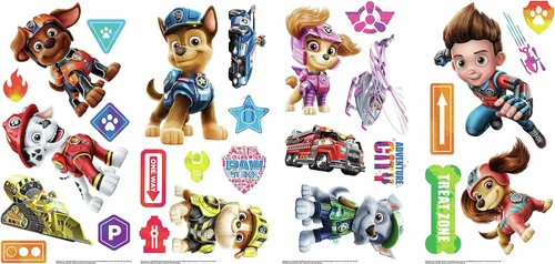 Vista 3 de RoomMates RMK4819SCS - Calcomanías de pared para despegar y pegar, diseño de película de Paw Patrol (4 unidades)