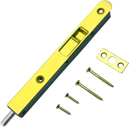 Vista 17 de QCAA Perno empotrado de latón macizo, forma redonda, 6 ", latón antiguo, 1 paquete, fabricado en Taiwán