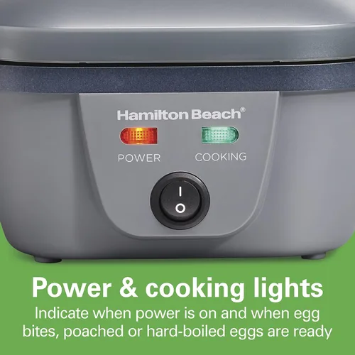 Vista 7 de Hamilton Beach Olla eléctrica 6 en 1 para huevos duros, máquina para picaduras de huevos estilo Sous Vide y cazador escalfador, sartén antiadherente