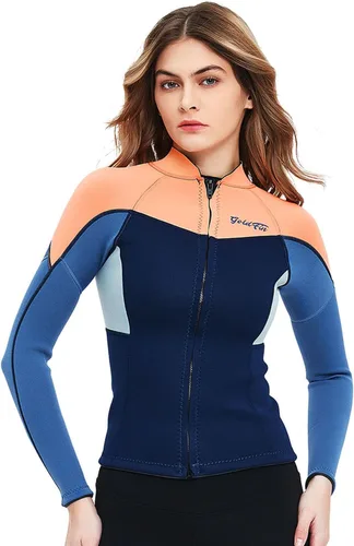 Vista 7 de GoldFin Top de Traje de Neopreno para Mujer, Chaqueta de Trajes de Neopreno de 0.079 pulgadas Manga Larga Tops de Neopreno para Aeróbicos Acuáticos