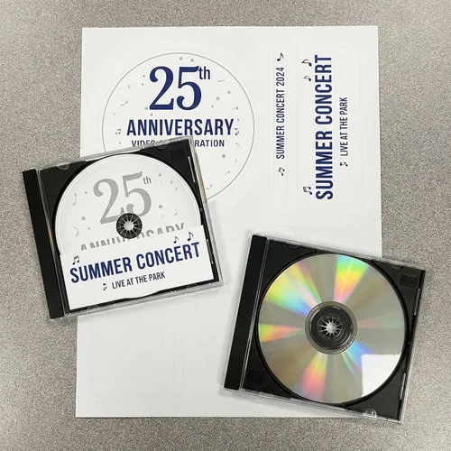Vista 8 de Etiqueta de CD/DVD de cara completa Cantidad de 4000 discos, 4000 lomo 2000 hojas en total Blanco mate permanente Compatible con inyección