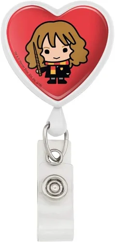 Vista 8 de Harry Potter lindo patrón Chibi corazón cordón retráctil carrete insignia tarjeta de identificación titular