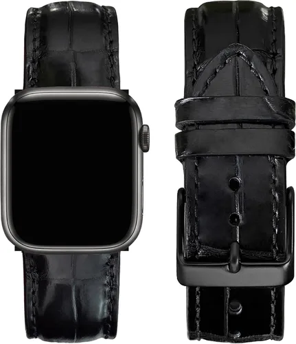 Vista 24 de AIIigator - Correa de reloj hecha a mano de cuero compatible con Apple Watch Ultra de 1.929 in 1.772 in 1.732 in 1.654 in 1.614 in 1.575 in 1.496 in