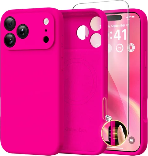 Vista 27 de GolbinBox Funda magnética para iPhone 17, compatible con MagSafe, cubierta de silicona integrada para control de cámara, funda de silicona líquida a