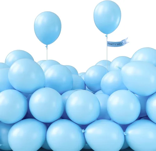 Vista 8 de PartyWoo Globos blancos, 120 globos de 5 pulgadas y azul claro, 120 unidades de 5 pulgadas
