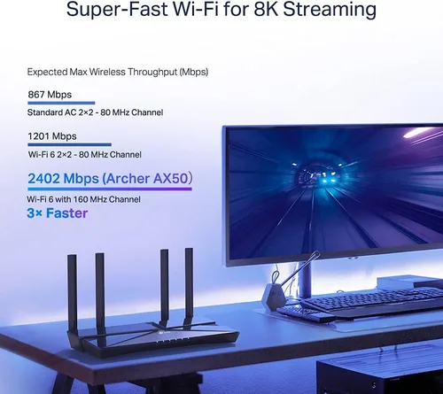 Vista 4 de TP-Link Archer AX50 AX3000 Router Gigabit inalámbrico de doble banda (renovado)