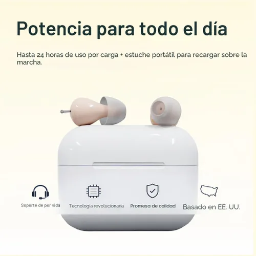 Vista 7 de Audien Hearing ATOM PRO 2 Audífonos OTC inalámbricos recargables, diseño de confort premium y casi invisibles Inalámbrico, recargable, OTC
