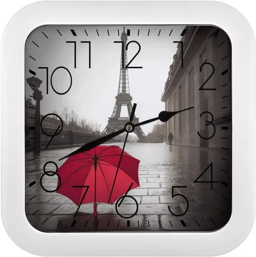 Vista 25 de 10" Square Modern Wall Clock,Animal Feathers Print Kitchen Clocks Wall Battery Operated,Silent Non Ticking Unique Funny Cute Wall Clock for Living
