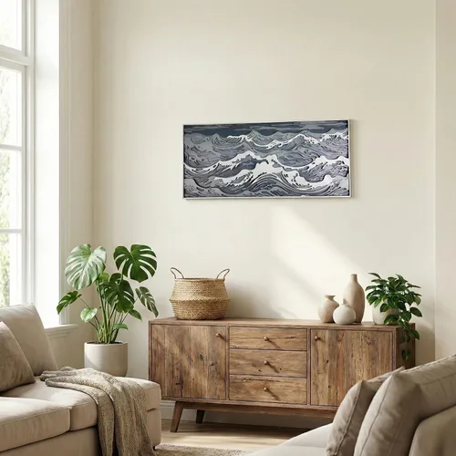 Vista 2 de NEODECO Decoración de pared de ondas de madera paramétrica, escultura de pared de madera 3D, arte de pared de madera de olas en el océano