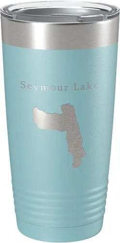 Vista 10 de Seymour Lake Map Tumbler Travel Mug Insulated Laser Engraved Coffee Cup Vermont 20 oz Black